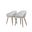 Amazonia Winterfell 2-Piece Chairs Set In White