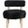 Ambre Vegan Shearling Fabric Upholstered Accent Chair In Black and Natural