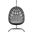 Amelia Hanging Chair with Cushion In Moon and Matte Charcoal