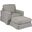 Americana Gray Box Cushion Slipcovered Chair and Ottoman