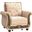 Americana Upholstered Convertible Armchair with Storage In Beige