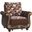 Americana Upholstered Convertible Armchair with Storage In Brown