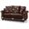 Americana Upholstered Convertible Loveseat with Storage In Brown