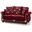 Americana Upholstered Convertible Loveseat with Storage In Burgundy