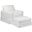 Americana White Box Cushion Slipcovered Chair and Ottoman