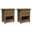 Amherst 24 Inch Solid Wood Bedside Table Set of 2 In Rustic Natural Aged Brown