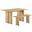 Amistad 60 Inch Wood Dining Table and Bench Set In Oak