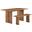 Amistad 60 Inch Wood Dining Table and Bench Set In Walnut