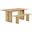 Amistad 72 Inch Wood Dining Table and Bench Set In Oak