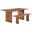 Amistad 72 Inch Wood Dining Table and Bench Set In Walnut