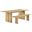 Amistad 86 Inch Wood Dining Table and Bench Set In Oak