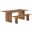 Amistad 86 Inch Wood Dining Table and Bench Set In Walnut