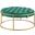 Amoria Green Round Ottoman In Brushed Gold