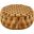 Amour Tufted Button Large Round Performance Velvet Ottoman In Cognac