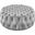 Amour Tufted Button Large Round Performance Velvet Ottoman In Light Gray