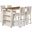Amy 5 Piece 60 Inch Counter Storage Table and Chairs In Bisque and Brown