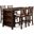 Amy 5 Piece 60 Inch Counter Storage Table and Chairs In Brown Cherry