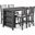 Amy 5 Piece 60 Inch Counter Storage Table and Chairs In Gray