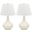 Amy White and Off-White 24 Inch Gourd Glass Lamp Set of 2