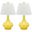 Amy Yellow and Off-White 24 Inch Gourd Glass Lamp Set of 2
