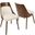 Anabelle Mid-Century Modern Dining/Accent Chair In Walnut And Cream Fabric