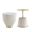 Anderson Ceramic Faux Tabletop and Gold Metal Tabletop End Table Set of 2 In Cream