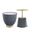 Anderson Ceramic Faux Tabletop and Gold Metal Tabletop End Table Set of 2 In Grey
