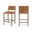 Andie Vegan Leather Upholstered Counter Stool In Cognac and Stained Brown