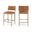 Andie Vegan Leather Upholstered Counter Stool In Cognac and Stained Natural