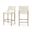 Andie Vegan Leather Upholstered Counter Stool In Cream and Stained Natural