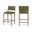 Andie Vegan Leather Upholstered Counter Stool In Olive and Stained Brown