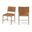 Andie Vegan Leather Upholstered Dining Chair Set of 2 In Cognac and Stained Natural