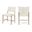 Andie Vegan Leather Upholstered Dining Chair Set of 2 In Cream and Stained Natural