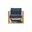Ando Club Chair In Spectrum Indigo and Teak
