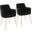 Andrew Contemporary Dining/Accent Chair In Gold Metal And Black Velvet - Set Of 2