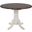 Andrews Antique White with Chestnut Brown Top 42 Inch Round Drop Leaf Dining Table