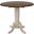 Andrews Antique White with Chestnut Brown Top Round Drop Leaf Pub Table