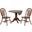 Andrews Arrowback Chairs 3 Piece 42 Inch Round Drop Leaf Chestnut Brown Dining Set