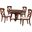Andrews Chestnut Brown 5 Piece Butterfly Leaf Round Dining Set