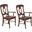 Andrews Napoleon Arm Chair Set of 2 In Chestnut Brown