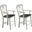 Andrews Napoleon Barstool with Arms Set of 2 In Antique White and Chestnut