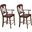 Andrews Napoleon Barstool with Arms Set of 2 In Chestnut Brown