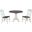 Andrews Napoleon Chairs 3 Piece 42 Inch Round Drop Leaf Dining Set In Antique White and Chestnut