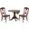 Andrews Napoleon Chairs 3 Piece 42 Inch Round Drop Leaf Dining Set In Chestnut Brown