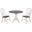 Andrews Spindleback Chairs 3 Piece 42 Inch Round Drop Leaf Dining Set In Antique White and Chestnut