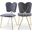 Angel Velvet Dining Chair Set of 2 In Grey