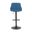 Anibal Adjustable Swivel Barstool with Upholstered Seat In Blue and Black