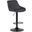 Anibal Adjustable Height Swivel Gray Faux Leather and Black Metal Bar Stool