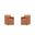 Anna Square Faux Leather Dining Arm Chair Set of 2 In Saddle