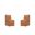 Anna Square Faux Leather Dining Chair Set of 2 In Saddle